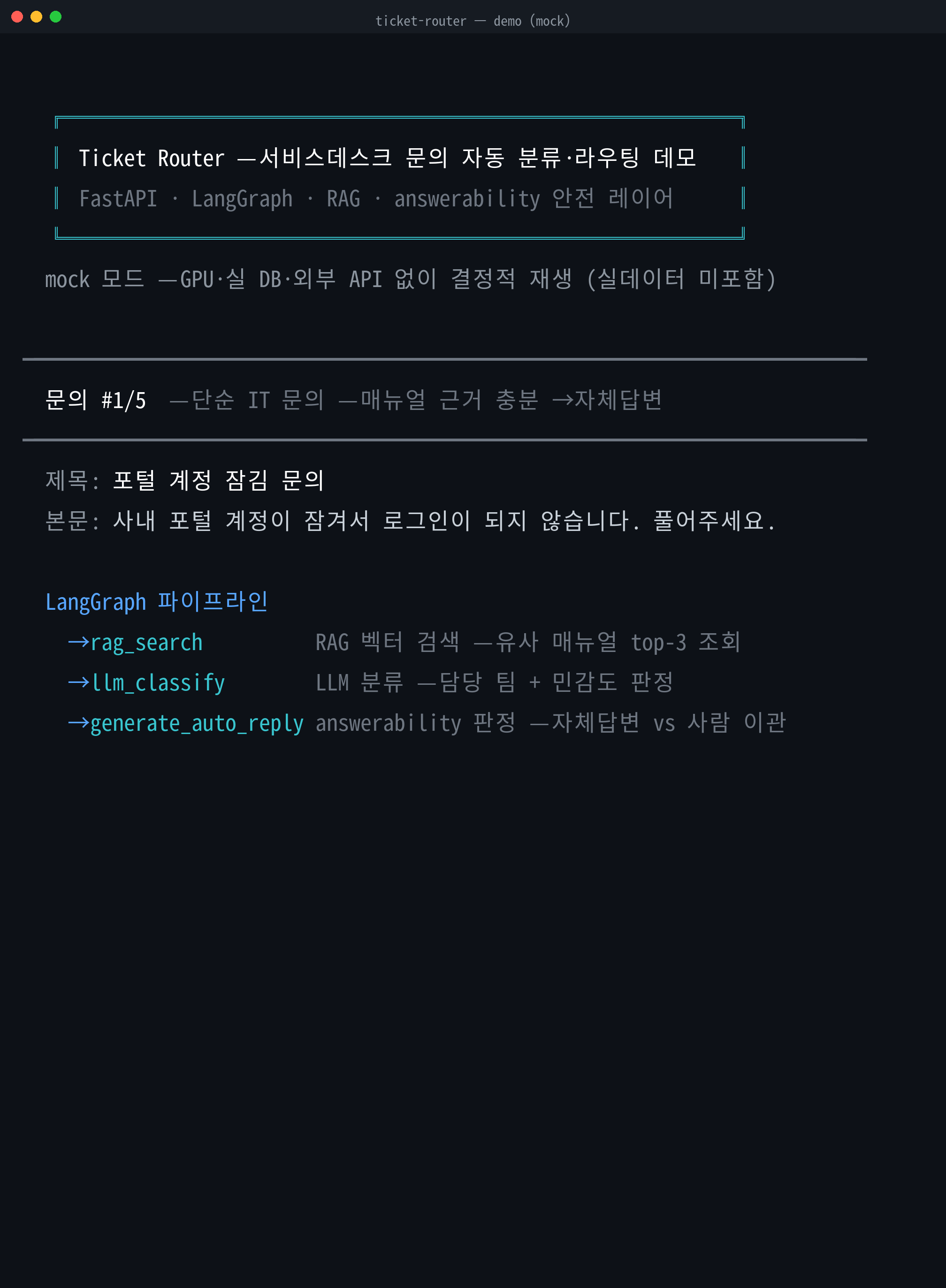 티켓 라우터 스크린샷
